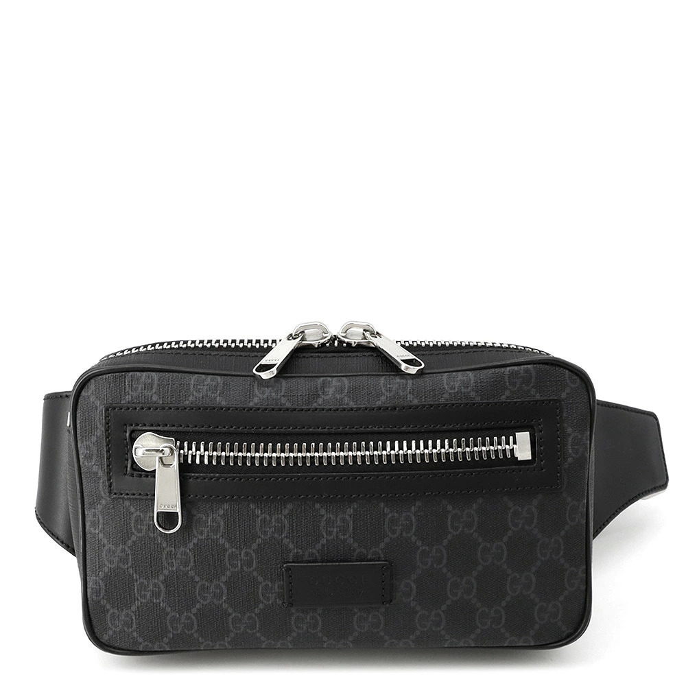 Gucci GG Supreme Leather Body Bag Waist Black